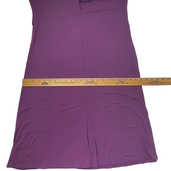 Eileen Fisher Curan Purple Bateau Neckline Twist Back Jersey Dress Size Medium - Picture 11 of 12